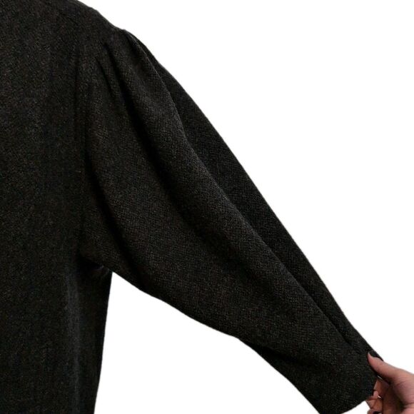 Vintage Portrait Wool Long Duster Coat Women's Size XL Black Button Front EUC - Picture 3 of 11